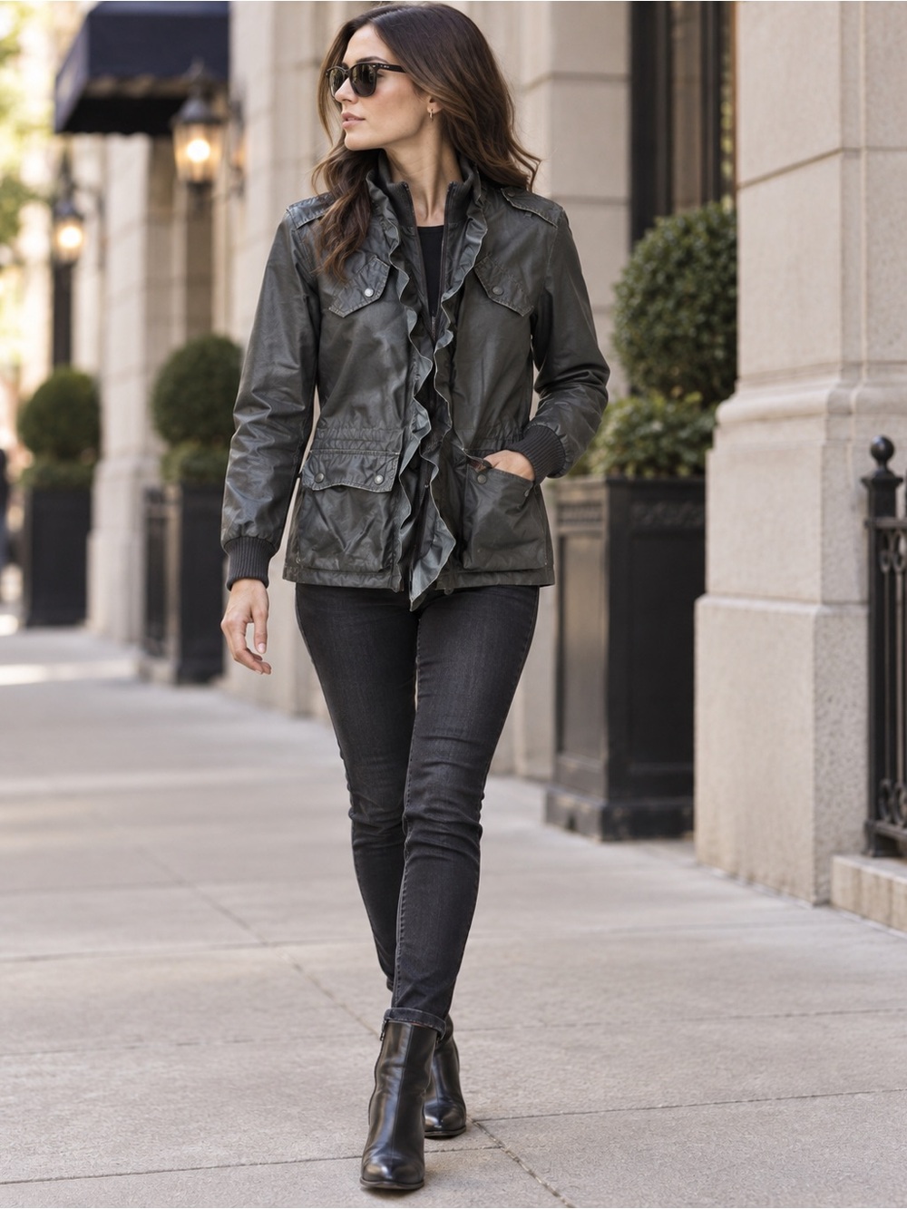Boxfresh Black Coated Military Field Jacket